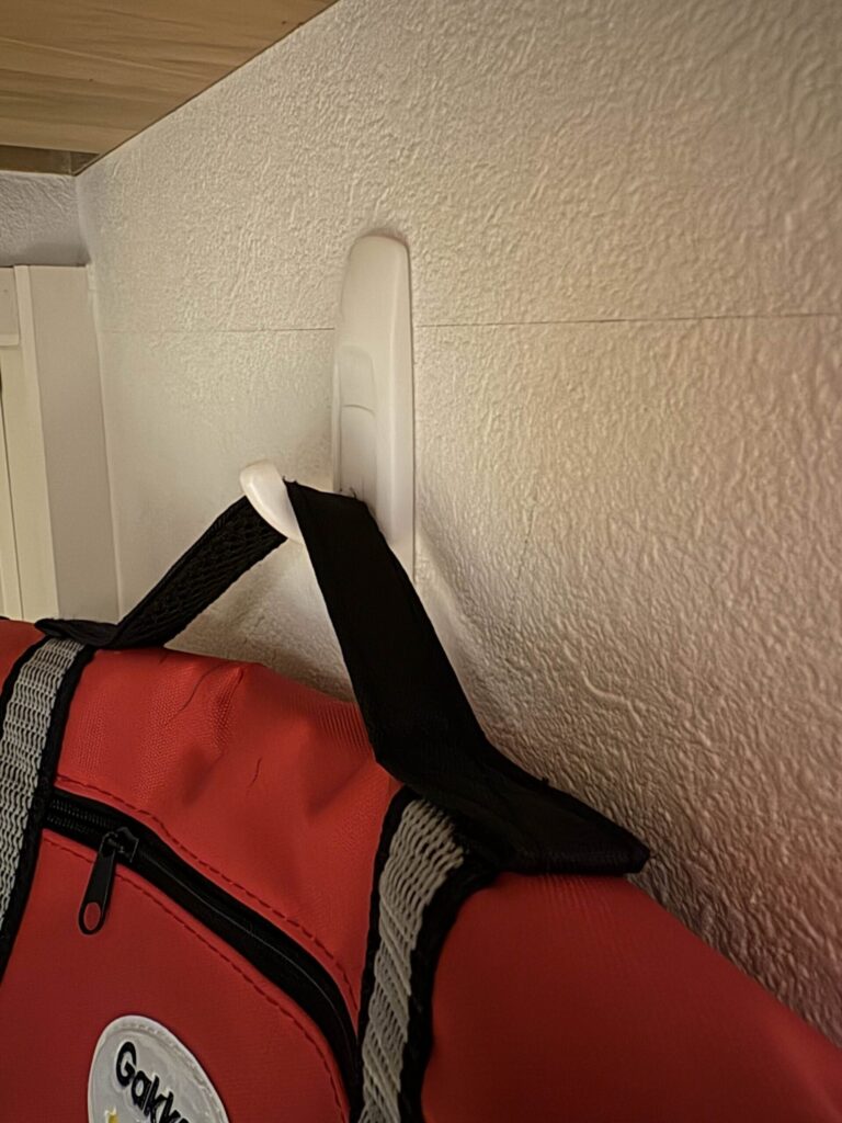 壁掛けフックの様子